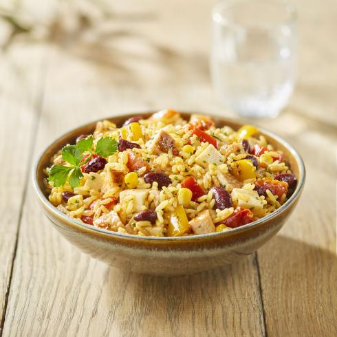 Qualité Traiteur Salade Tex Mex au poulet haricots rouges & cubes d'emmental Visuel d'ambiance