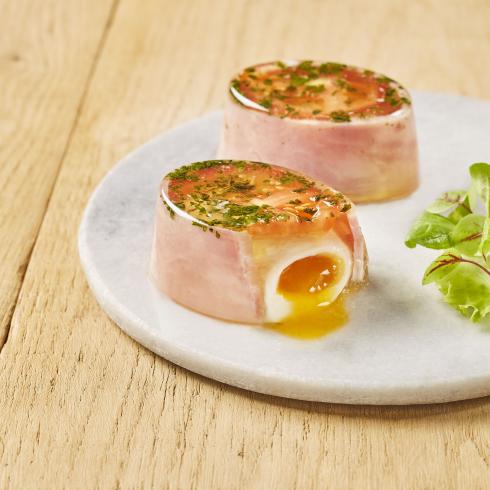 Oeuf poché au jambon 